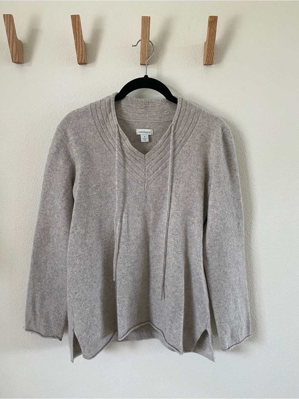 Sundance Cashmere V-Neck Tie-Front Sweater